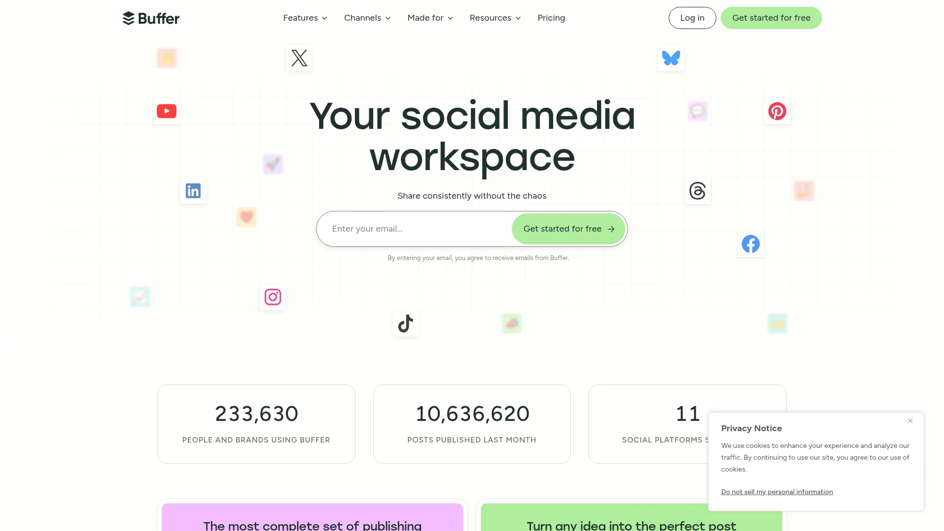 Buffer homepage