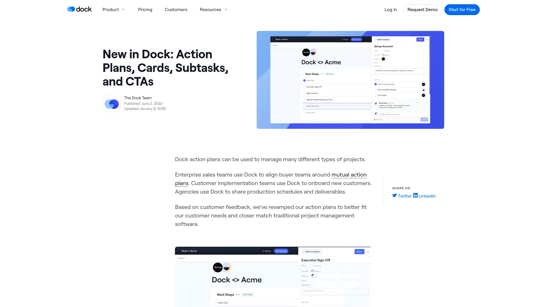 Dock Releases, Templates & Customer Stories