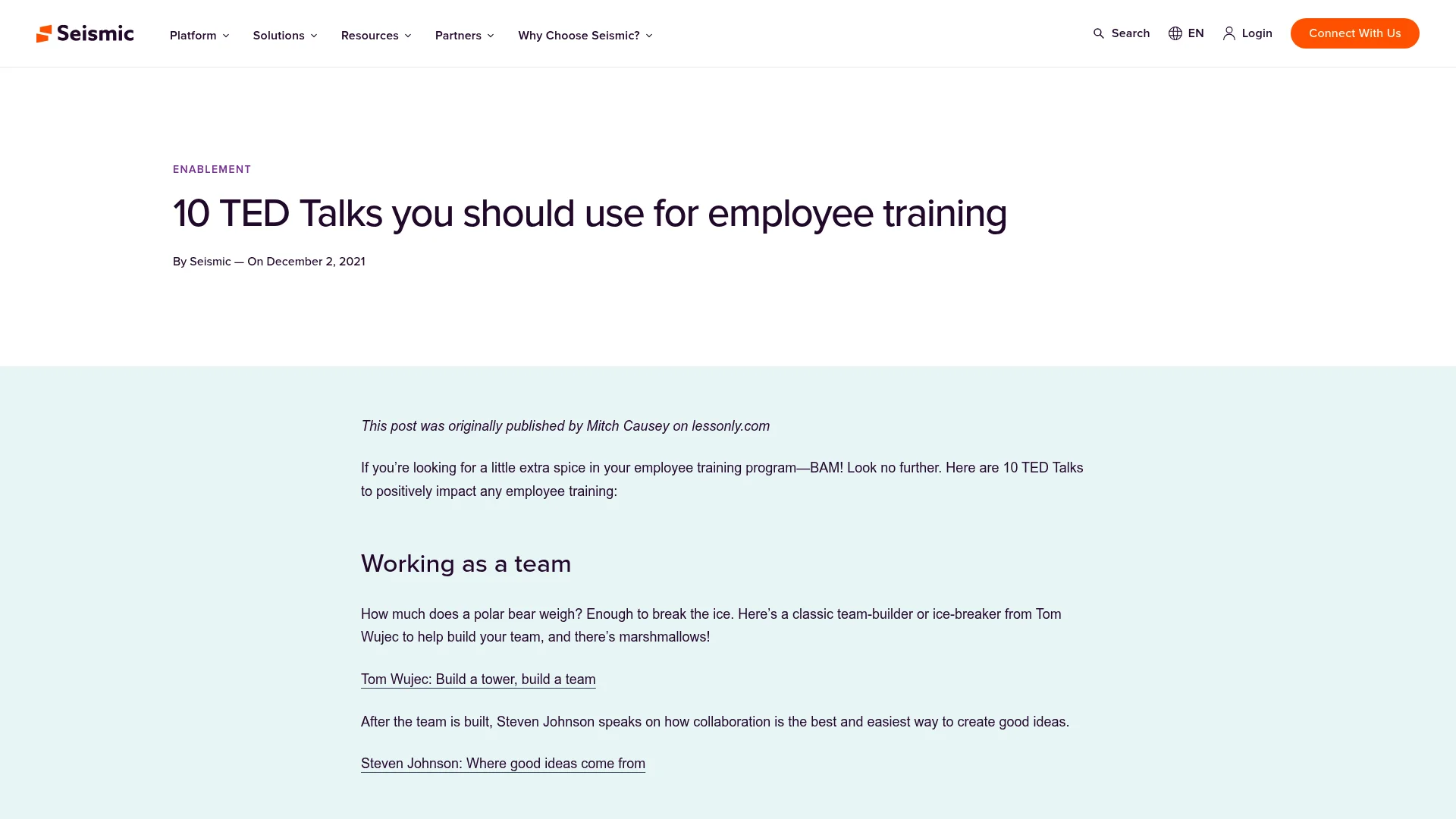 Training, Coaching & Service Enablement