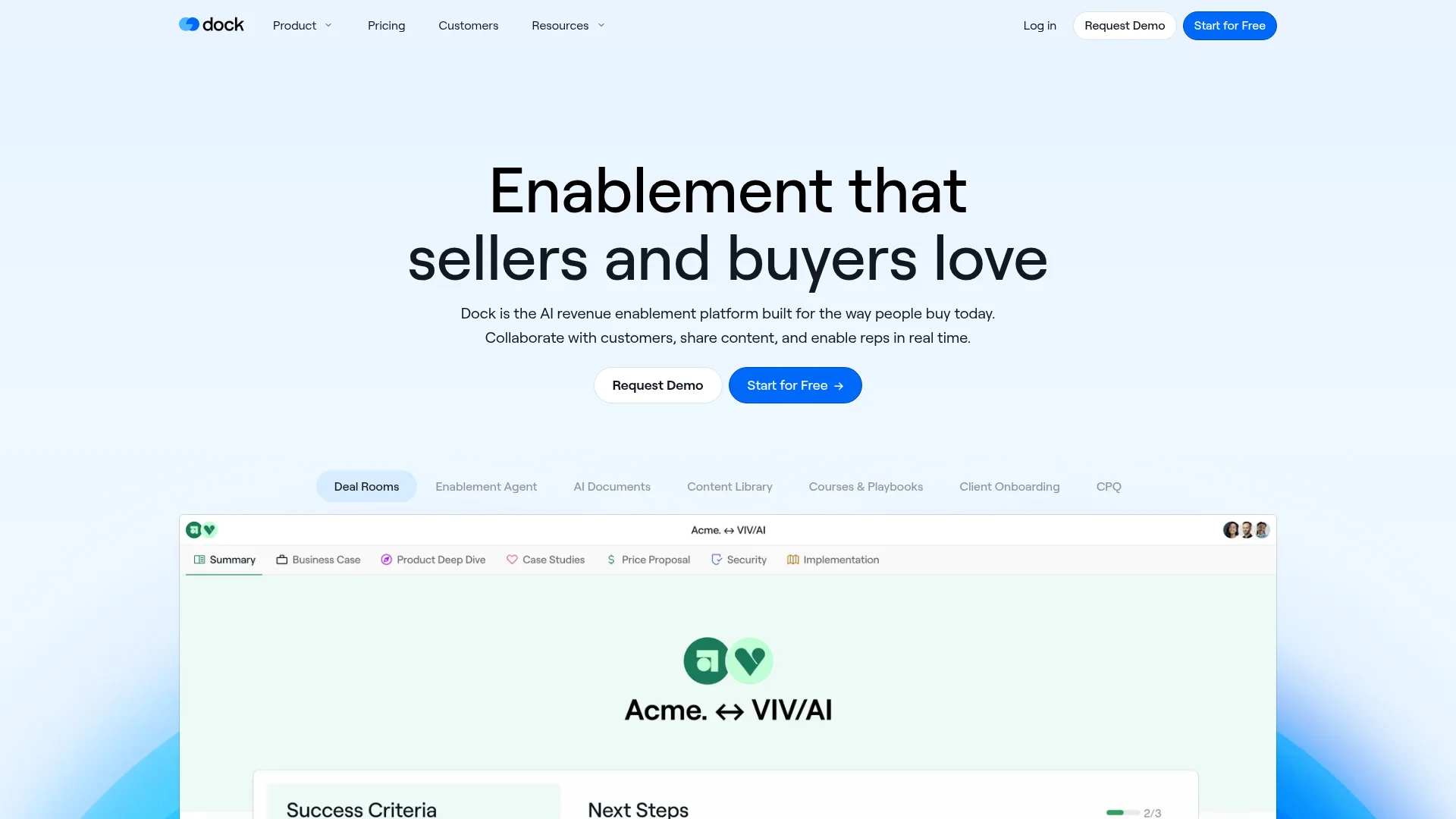 Dock homepage