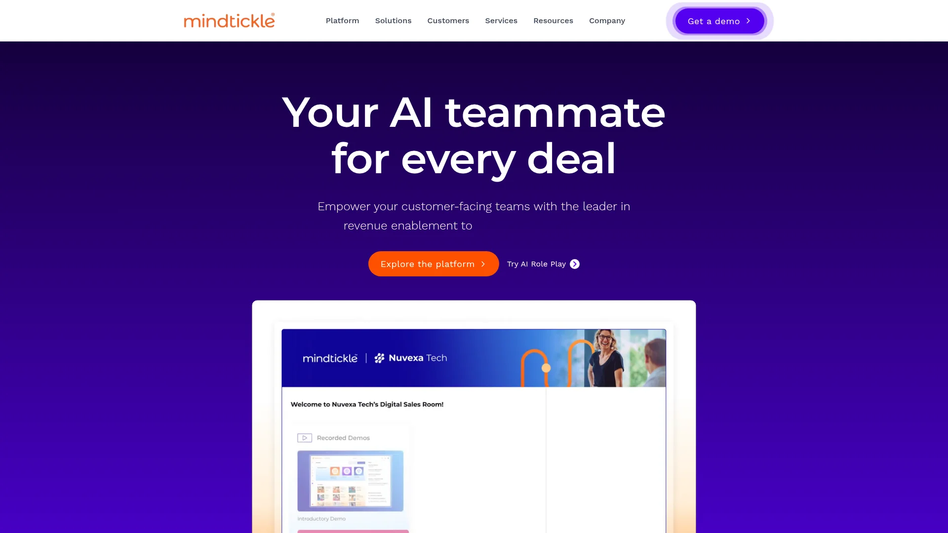 Mindtickle homepage