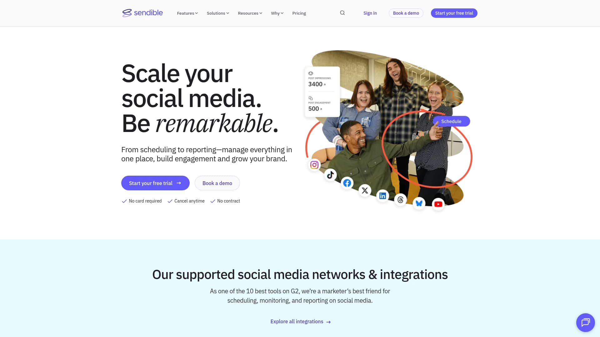 Sendible homepage