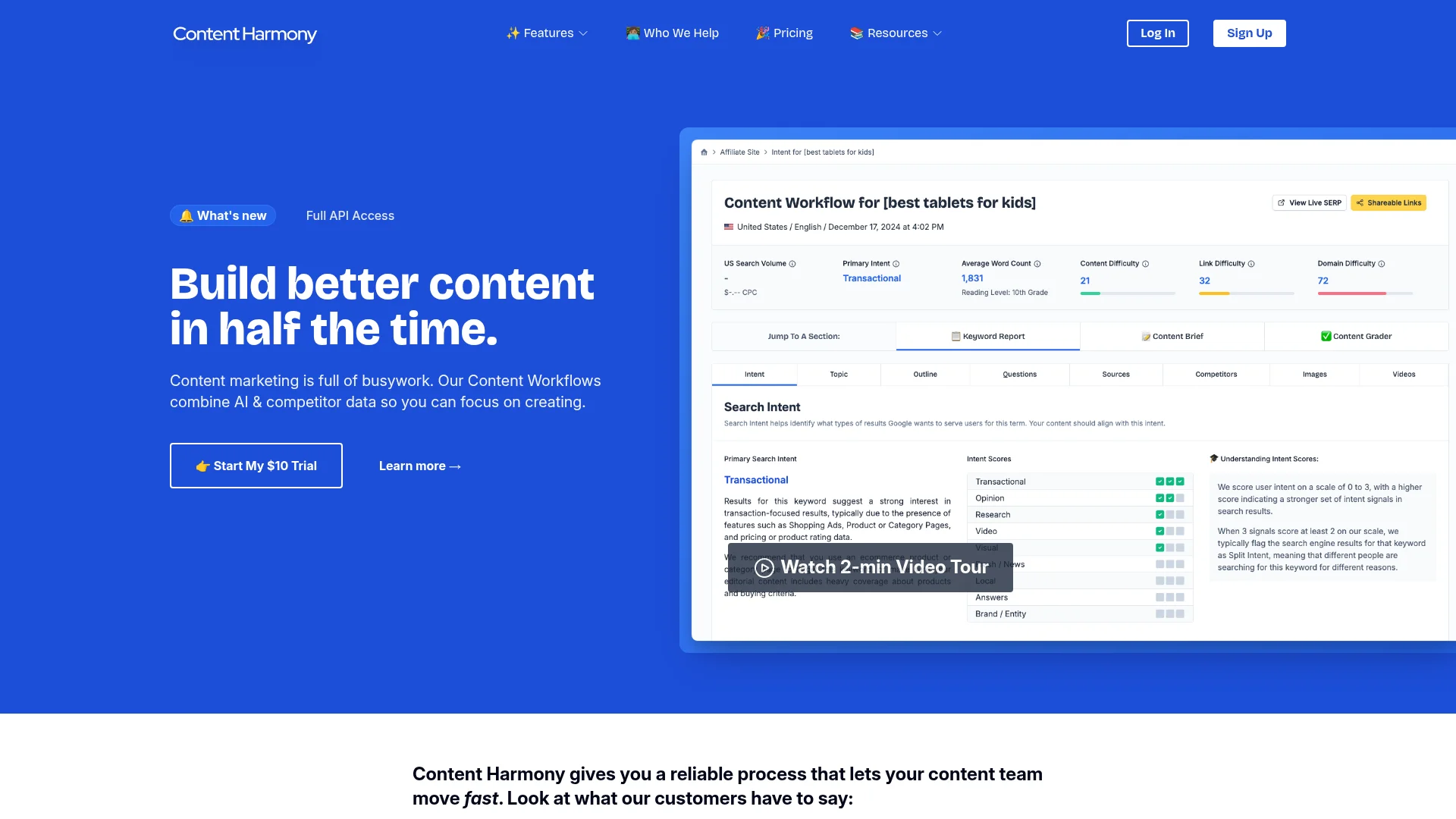 Content Harmony homepage