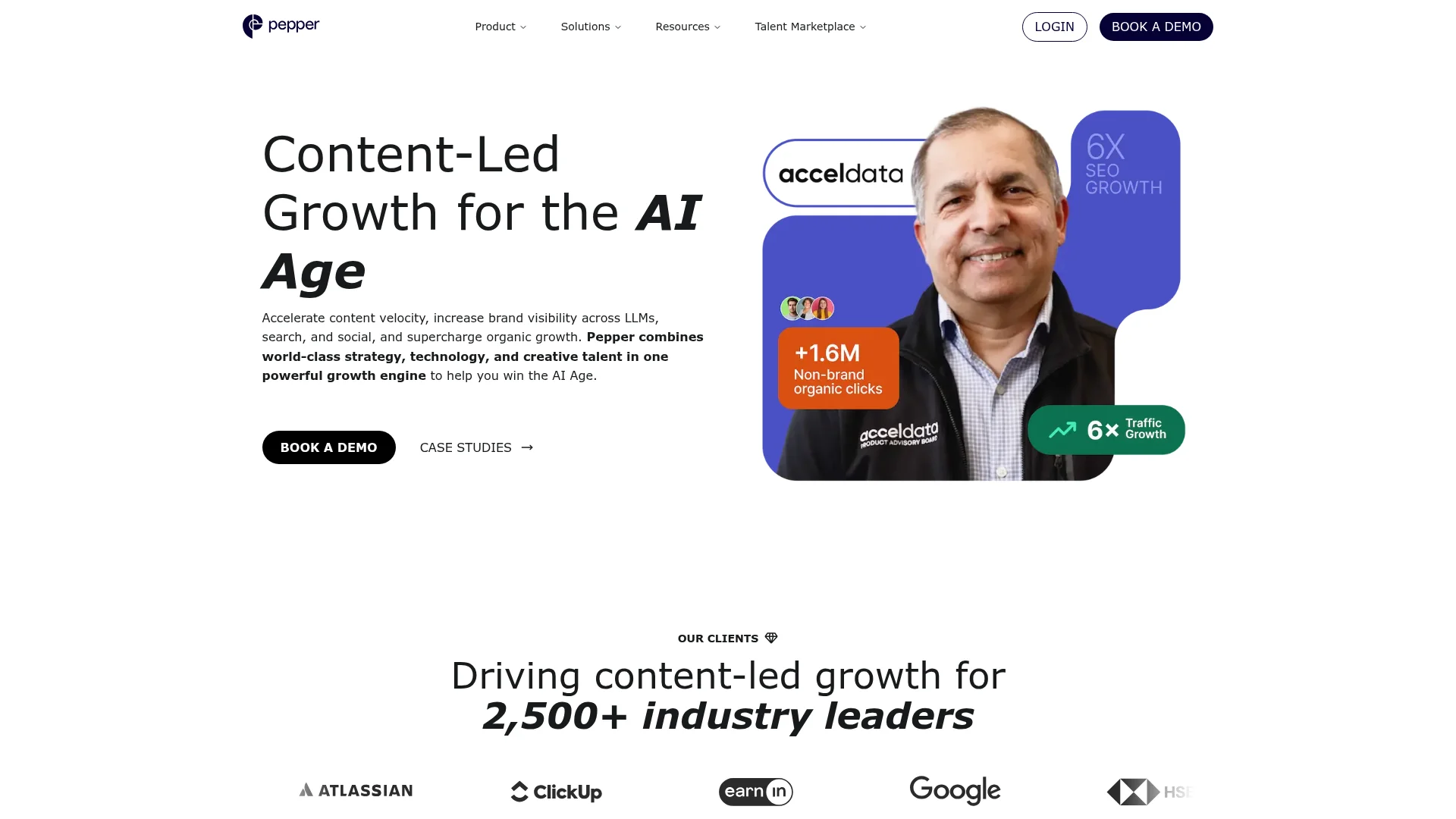 Pepper Content homepage