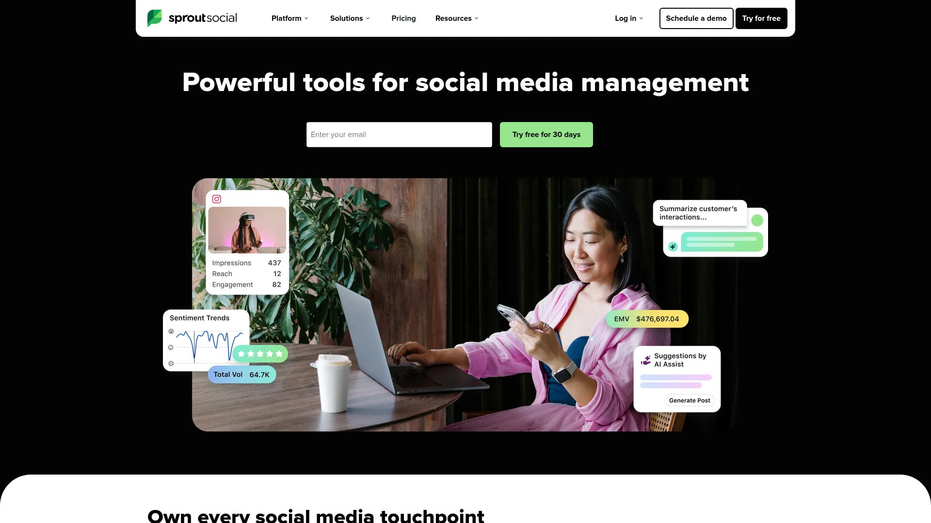Sprout Social homepage