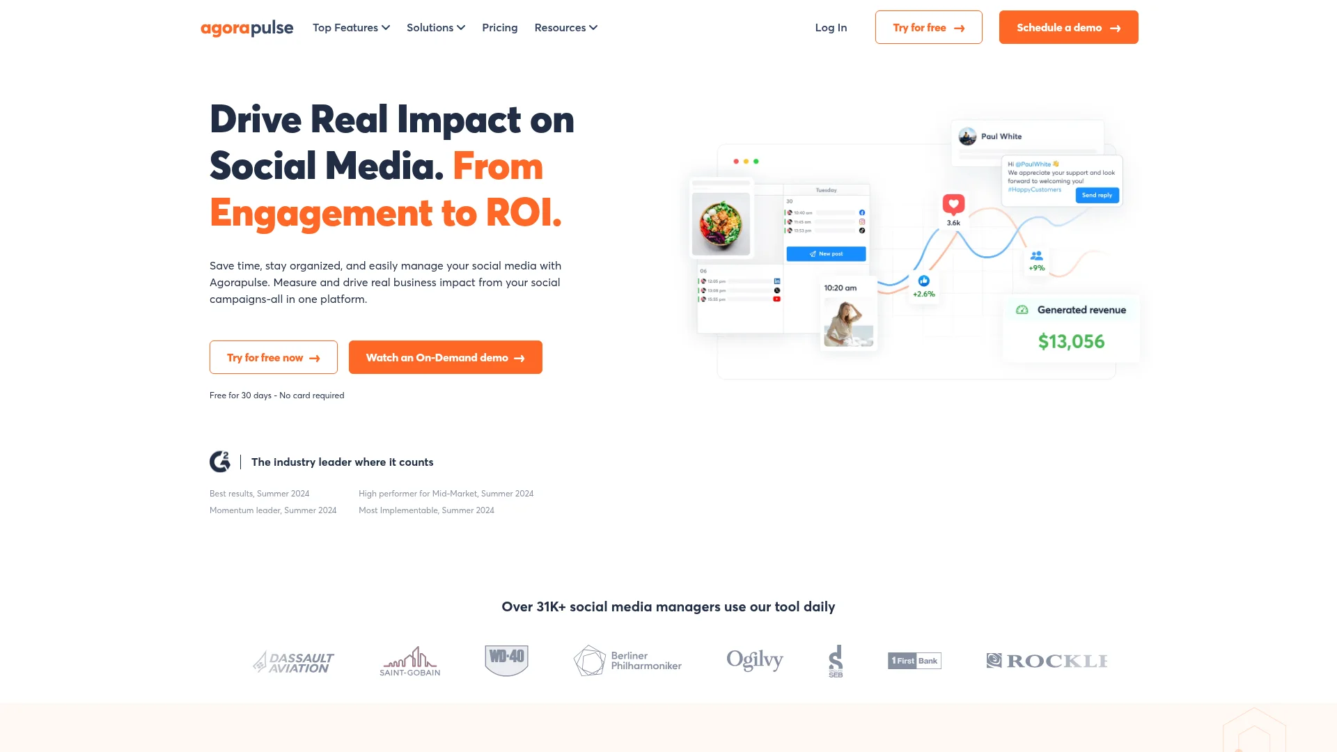 Agorapulse homepage