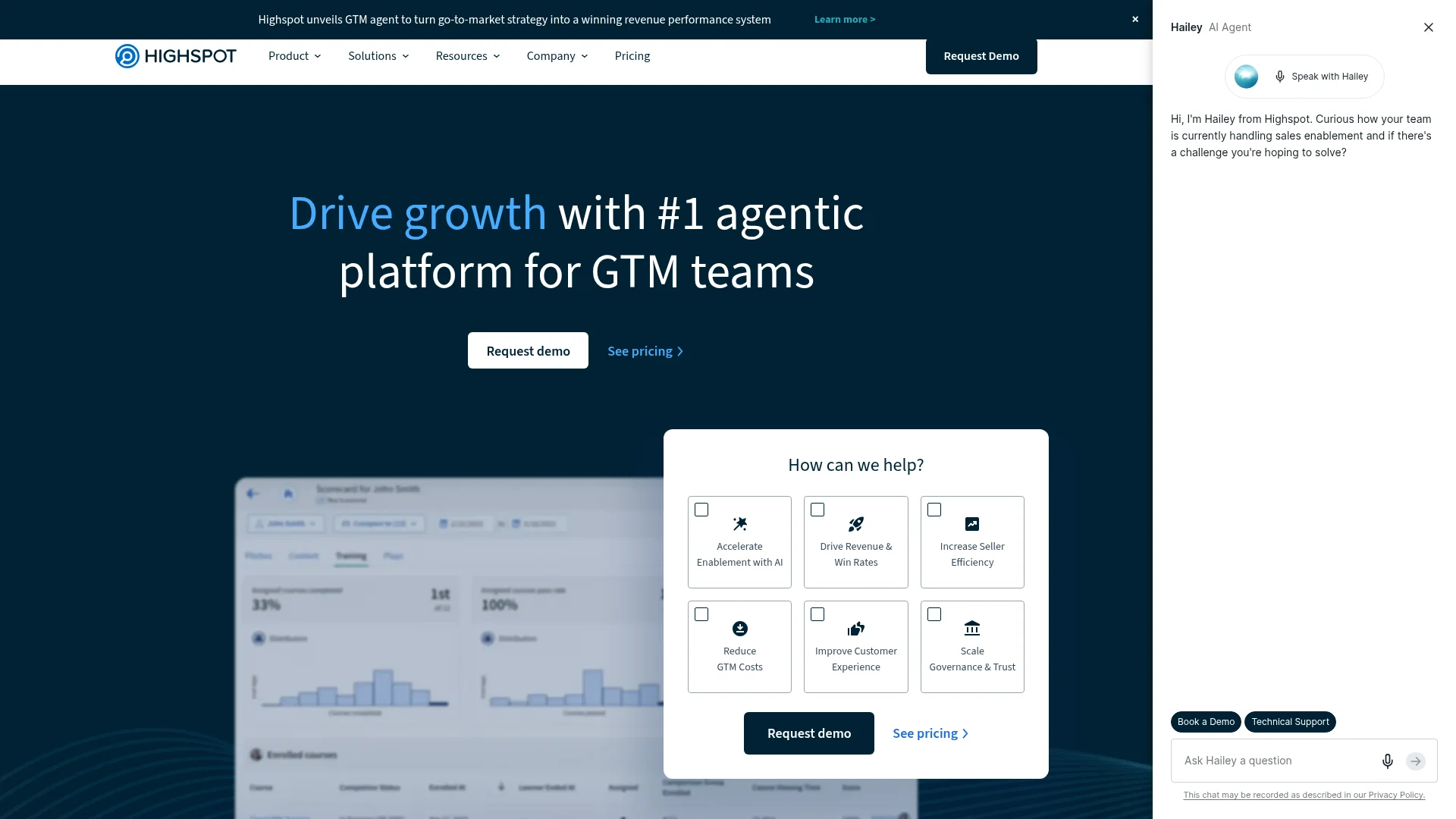 Highspot homepage